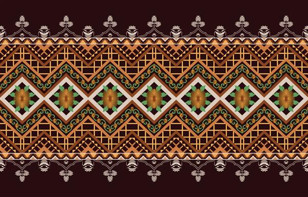 طراحی الگوی بومی این یک الگوی هندسی سنتی بومی است طراحی شده برای صنعت نساجی پس زمینه فرش کاغذ دیواری لباس پارچه قومی و چکیده الگوی بومی