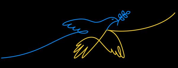 پرنده به عنوان نماد صلح حمایت از اوکراین بدون علامت جنگ خط کشی ساده تصویر برداری
