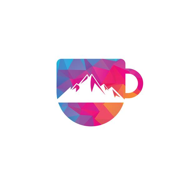 طراحی قالب لوگوی قهوه کوهستان نماد طراحی لوگو قهوه