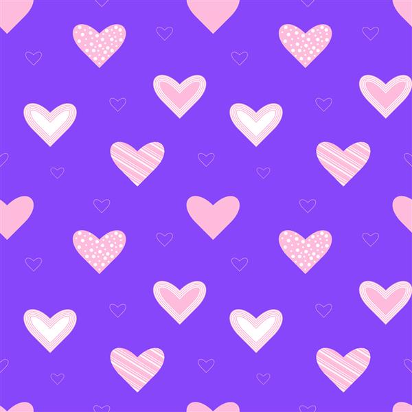 الگوی قلب بردار پس زمینه بافت تصاویر قلب روز ولنتاین طراحی الگوی بدون درز قلب ایده آل برای کارت های روز ولنتاین پارچه دفترچه یادداشت کاغذ دیواری