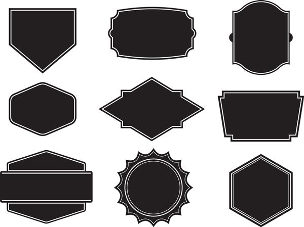 شکل وکتور سیاه الگوی ایجاد لوگوی تجاری