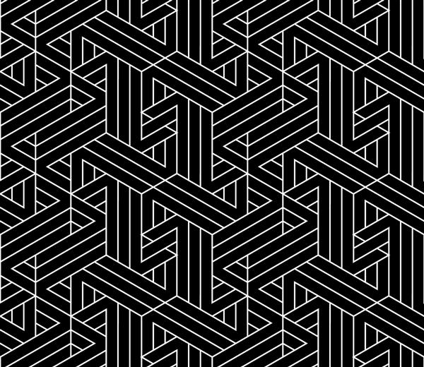 الگوی هندسی انتزاعی با راه راه خطوط پس زمینه وکتور بدون درز زیور سفید و مشکی طراحی گرافیکی شبکه ای ساده