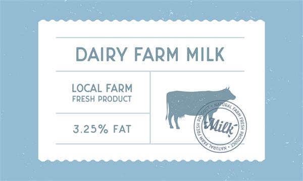 برچسب شیر مزرعه لبنیات طراحی بسته بندی شیر محصولات لبنی قدیمی گارانتی شیر گاو برچسب برچسب طرح برچسب برای بسته بندی الگوی برچسب قدیمی هیپستر تصویر برداری