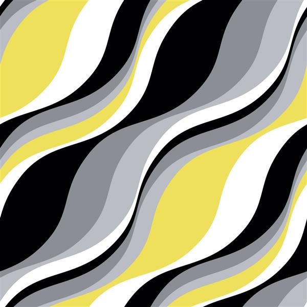 وکتور الگوی بدون درز بافت انتزاعی با امواج مورب کنتراست پس زمینه تحریف شده خلاق طرح دکوراتیو مشکی سفید و زرد روشن می تواند به عنوان نمونه برای تصویرگر استفاده شود
