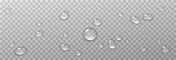 وکتور قطرات آب افت PNG تراکم روی پنجره روی سطح قطره های واقعی روی یک پس زمینه شفاف جدا شده PNG