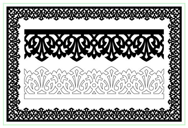 طراحی حاشیه الگوی برش روتر لیزری و cnc برای ام دی اف اکریلیک چوب وکتور الگوی طراحی برای دکوراسیون منزل