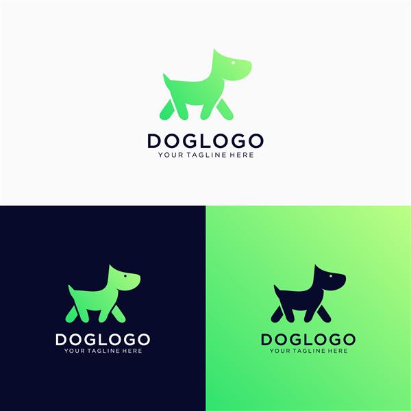 طراحی لوگو راه رفتن سگ کوچولوی ناز الگوی لوگوی آرم وکتور طراحی آرم سگ پت شاپ