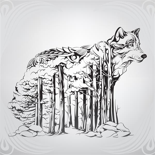 شبح یک گرگ از جنگل