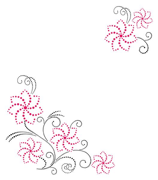 عنصر وکتور گل برای کارت تبریک دکور گوشه برای چاپ گل خال خال برای برش لیزری نقاشی های هنری ساده با نقاط در اندازه های مختلف سیلوئت های گل انتزاعی برای دعوت عروسی
