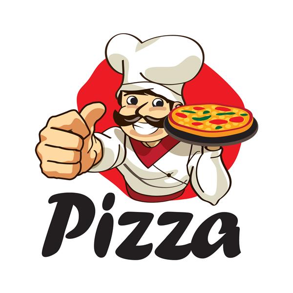 شخصیت لوگوی پیتزا لوگوی سرآشپز پیتزا