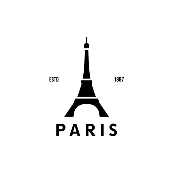 وکتور لوگوی شبح برج ایفل نماد پاریس