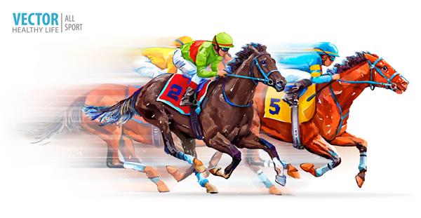سه اسب مسابقه ای که با تاری حرکت تا سرعت لهجه با یکدیگر رقابت می کنند شهرآورد هیپودروم پیست مسابقه ورزش تصویر برداری
