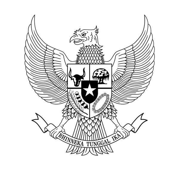 طرح کلی وکتور نماد ملی گارودا پانکاسیلا اندونزی جدا شده روی سفید