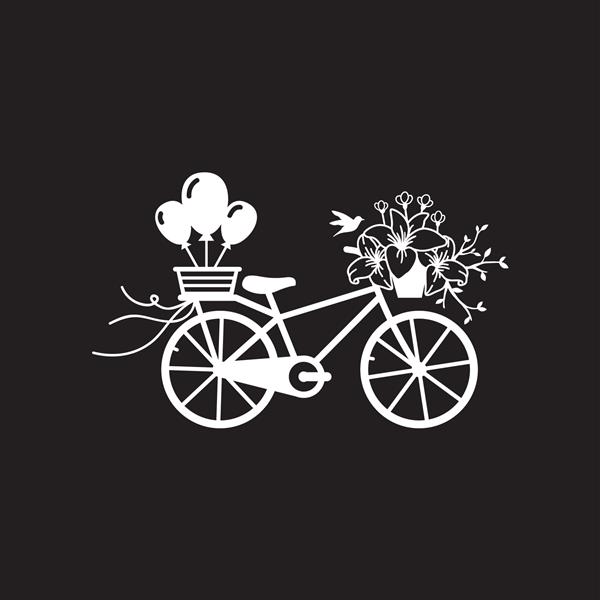 دوچرخه قدیمی با طرح گل