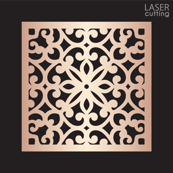 پانل مربع زینتی برش لیزری با الگو قالب برای برش الگوی دعوت عروسی یا کارت تبریک صفحه نمایش کابینت طراحی فلز کنده کاری روی چوب