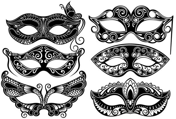 مجموعه ماسک های صورت کارناوال ونیزی برای مهمانی