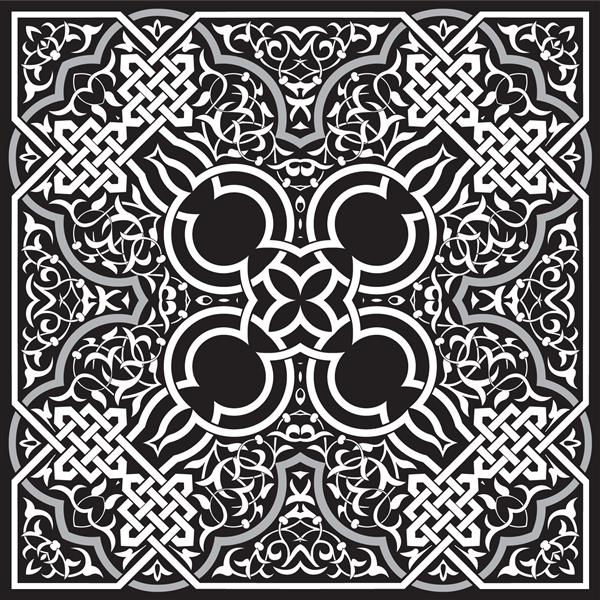 الگوی سنتی اسلامی طرح چاپ باندانا با حاشیه برای منسوجات مد