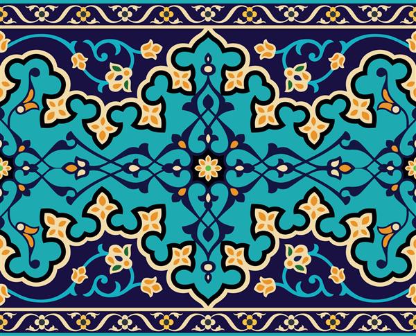 تصویر وکتور مایولیکا حاشیه برای طراحی انواع طرح اسلیمی همچنین مناسب برای تعطیلات ماه مبارک رمضان و برای کارت های تعطیلات