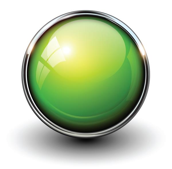 دکمه سبز براق با عناصر فلزی طرح وکتور برای وب سایت