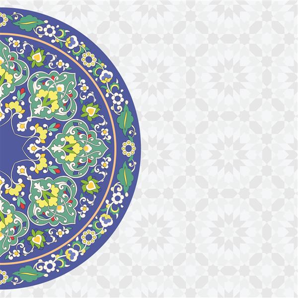 کارت تعطیلات به سبک شرقی برای تعطیلات مسلمانان و برای بسیاری از طرح های دیگر روی کارت نقاشی شده بشقاب نقاشی شده وکتور