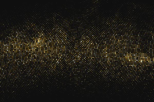 پس زمینه خال خال طلایی براق الگوی یکپارچهسازی با سیستمعامل دایره ای انتزاعی پس زمینه سبک پاپ آرت انفجار طلایی کنفتی تصویر تولید شده به صورت دیجیتالی تصویر برداری Eps 10