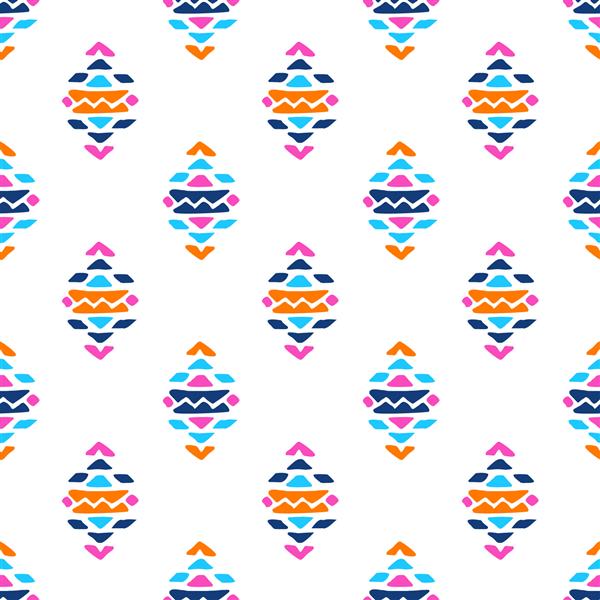 الگوی هندسی بدون درز به سبک آزتک با تزئینات قبیله ای مجموعه پس زمینه قومی زینتی برای چاپ پارچه بافت سطح طراحی پارچه بسته بندی استفاده کنید تصویر برداری EPS 10