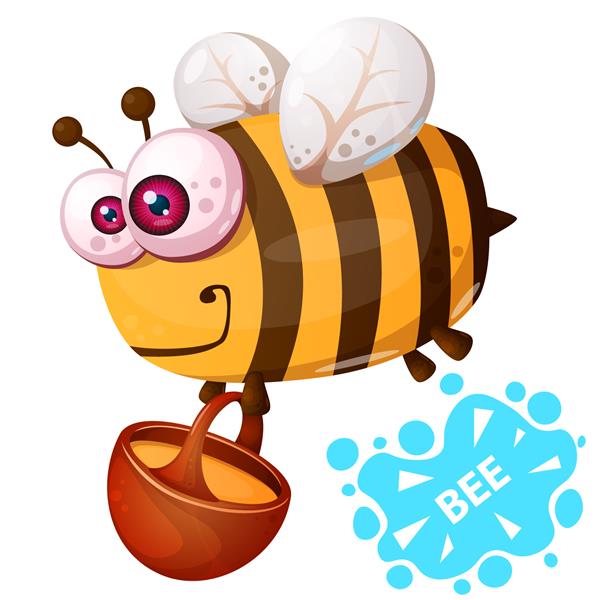 زنبور دیوانه - شخصیت تصویرسازی کارتونی وکتور eps 10