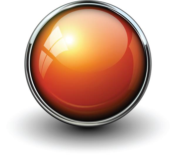 دکمه براق نارنجی با عناصر فلزی طرح وکتور برای وب سایت