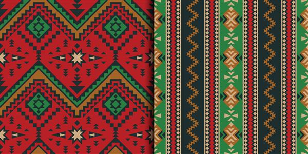 الگوهای یکپارچه قومی چاپ مکزیکی هندی آزتک طرح هندسی قبیله ای