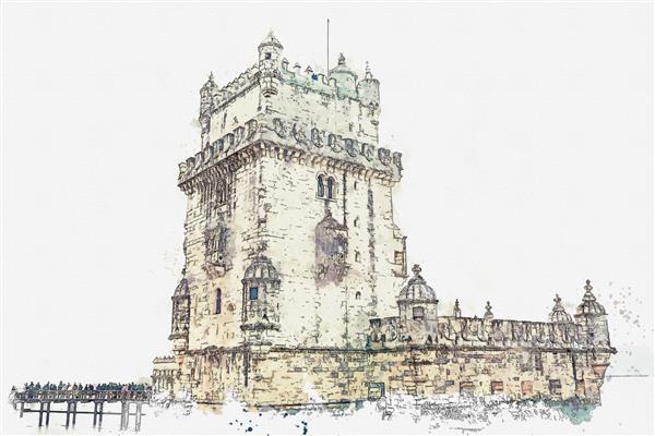 تصویر Torre de Belem یا برج بلم یکی از جاذبه های لیسبون است این قلعه در سال های 1515-1521 ساخته شد واقع در منطقه بلم
