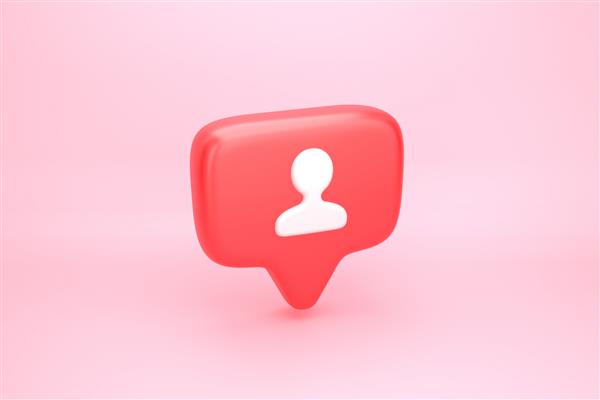 یک درخواست دوست نماد اعلان رسانه اجتماعی مشترک یا دنبال کننده با نماد تصویر کاربر تصویرسازی سه بعدی