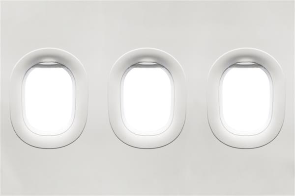 پنجره هواپیما جدا شده از نمای صندلی مشتری