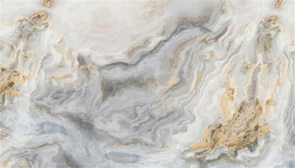 الگوی مرمر سفید با رگه های خاکستری مجعد و طلایی بافت و پس زمینه انتزاعی تصویر دو بعدی