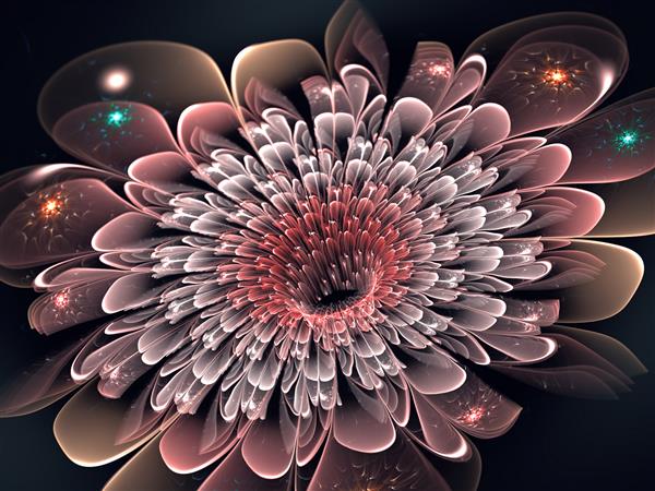 گل فراکتال انتزاعی تصویر تولید شده توسط کامپیوتر