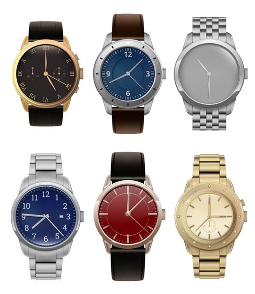 ساعت های مچی ساعت های مردانه لوکس نقره ای و طلایی واقع گرایانه با مجموعه مد دستبندهای فولادی مدرن