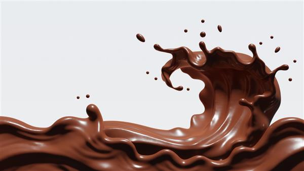 پاشیدن شکلات ایزوله شده با مسیر برش رندر سه بعدی تصویر سه بعدی