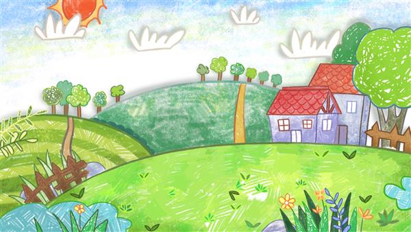 پس زمینه باغ سبزی مزرعه صبح بهار ابله نقاشی با مداد رنگی نقاشی با رنگ پاستیل رنگ روغن برای کودکان تصویرسازی کتاب پوستر یا نقاشی دیواری