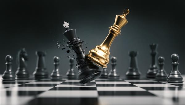 مسابقه شطرنج مفهوم استراتژی ایده های تجاری نبرد شطرنج مفهوم استراتژی کسب و کار رندر سه بعدی