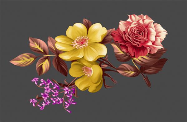 منسوجات دیجیتال طراحی گل و برگ تصویر زیبا به سبک جدید