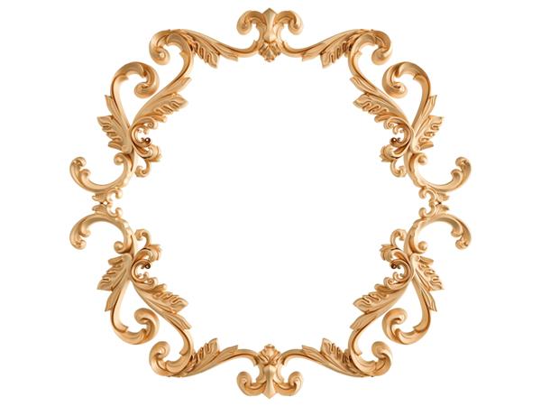 الگوی بدون درز قطعات زینتی طلایی در زمینه سفید تزئینات حکاکی لوکس جدا شده تصویرسازی سه بعدی