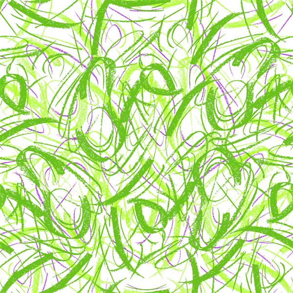 الگوی بدون درز با گچ موج دار و چرخان خط‌ها خط‌ها الگوی خمیده را با دست آزاد رنگ سبز کنید طرح کاغذ دیواری انتزاعی چاپ پارچه