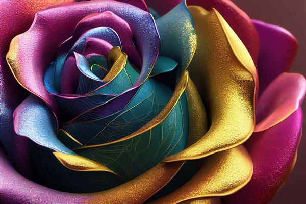 گل رنگارنگ سه بعدی برای چاپ بوم دکوراسیون داخلی دیوار