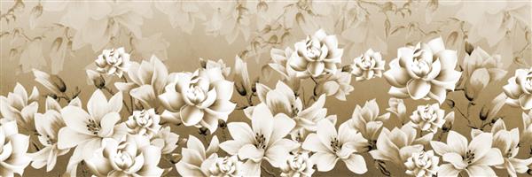 پس زمینه وینتیج گل های سفید اثر هنری تصویرسازی سه بعدی