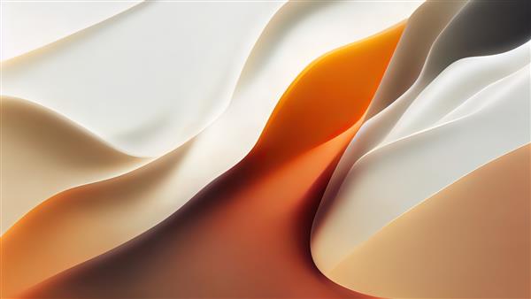 مایع سفید و قهوه ای انتزاعی شیر و کارامل قهوه با هم مخلوط می شوند رندر سه بعدی از اشکال جامد بافت های رنگارنگ کاغذ دیواری نرم شیری