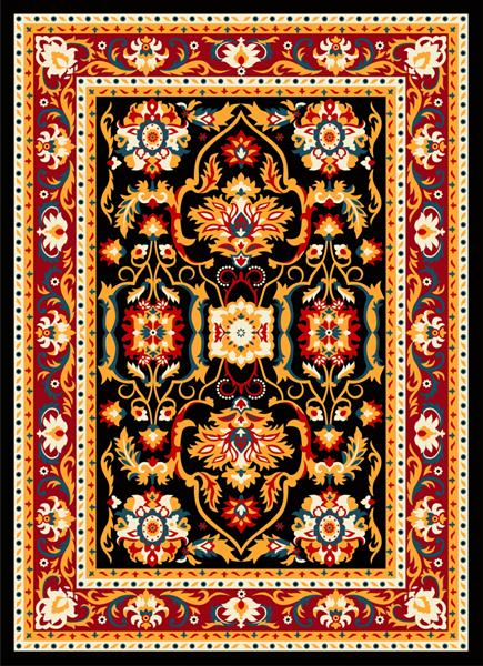 فرش ایرانی طرح اصلی بافت وکتور عشایر آسان برای ویرایش و تغییر رنگ های مختلف توسط پنجره swatch