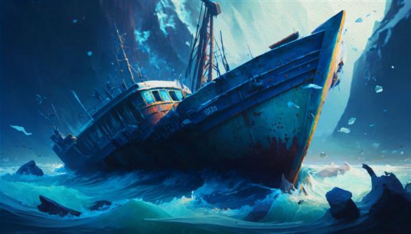 کشتی نقاشی های روغن دریا منظره هنر