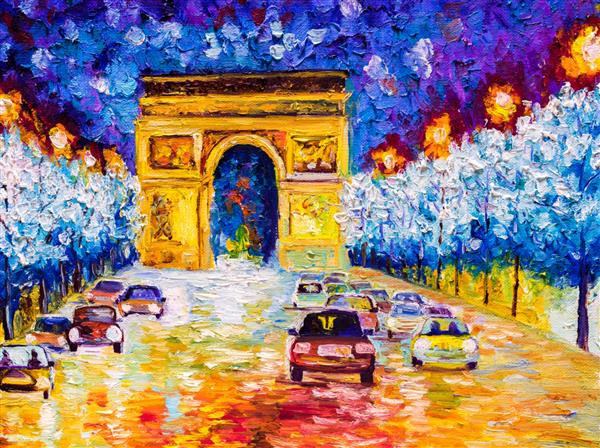 نقاشی رنگ روغن - طاق پیروزی پاریس