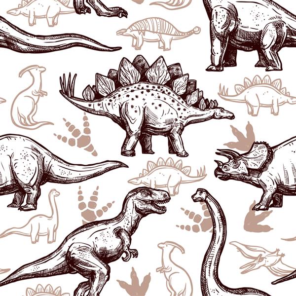 ردپای دایناسورها با الگوی بدون درز ابله دو رنگ