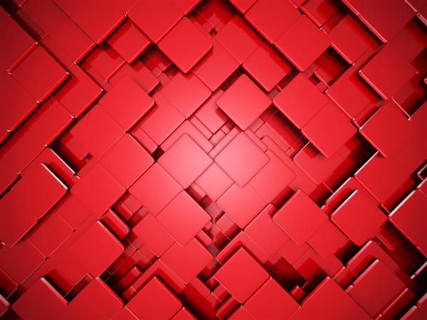 پس زمینه بلوک های مکعب دیوار قرمز تصویر رندر سه بعدی