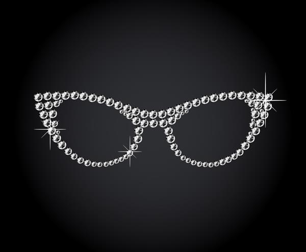 عینک رترو چشم گربه ای ساخته شده از الماس